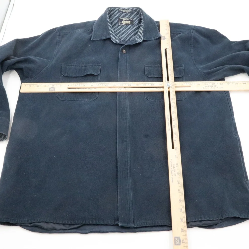Levi Strauss & Co Shirt Jacket Mens XXL Navy Blue Lined Cotton‎ Shacket Workwear